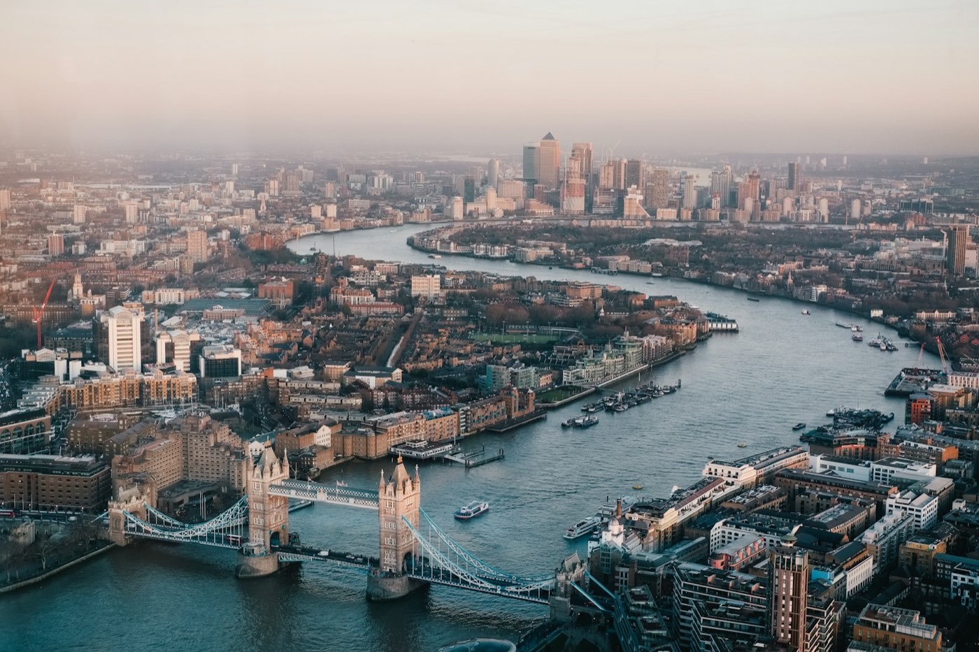 London skyline over the Thames